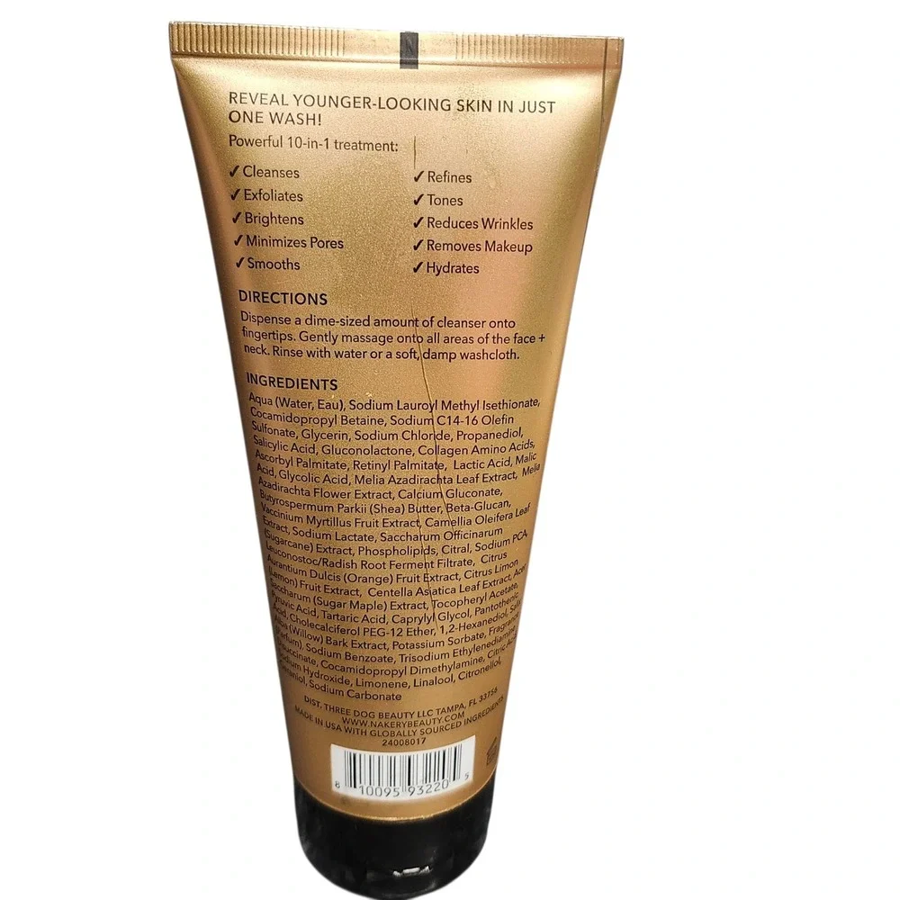 Nakery Beauty Collagen Cleanser ‎ 5.07oz Gold Youth-Full Reveal Instant Reset